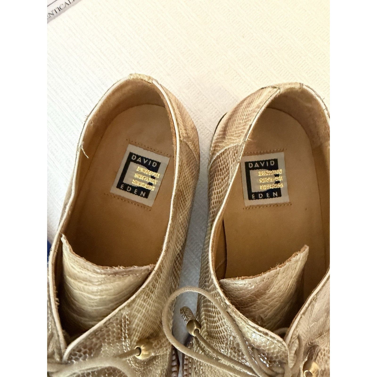 David Eden David Eden SPLASH Ostrich Leg Lizard Dress Shoes Tan Exotic Size US 10 / EU 43 - 7 Thumbnail