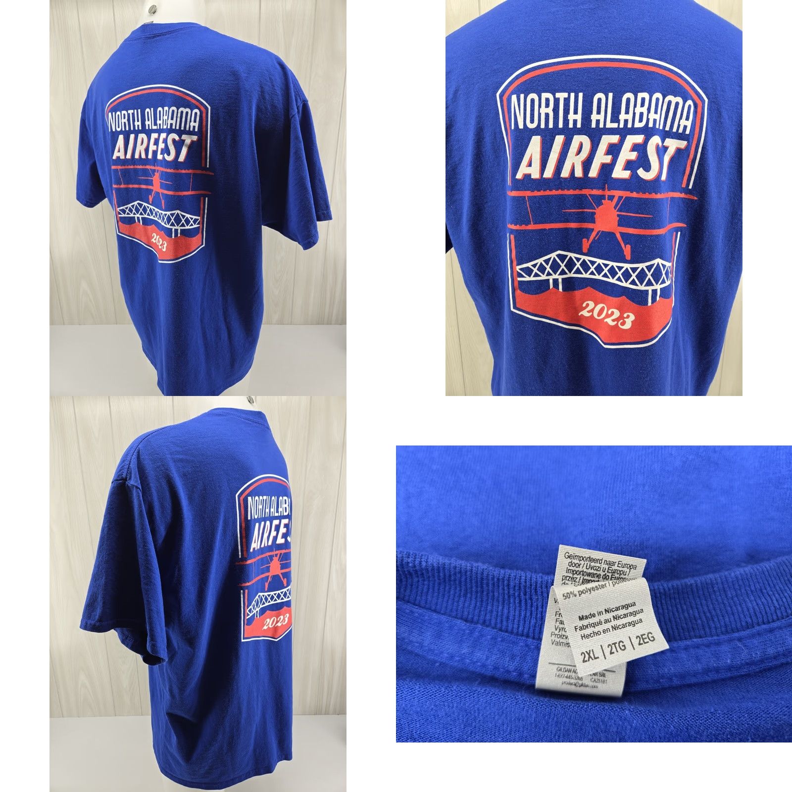Gildan North Alabama Airfest 2023 Shirt Men's 2XL Blue Size US XXL / EU 58 / 5 - 8 Thumbnail