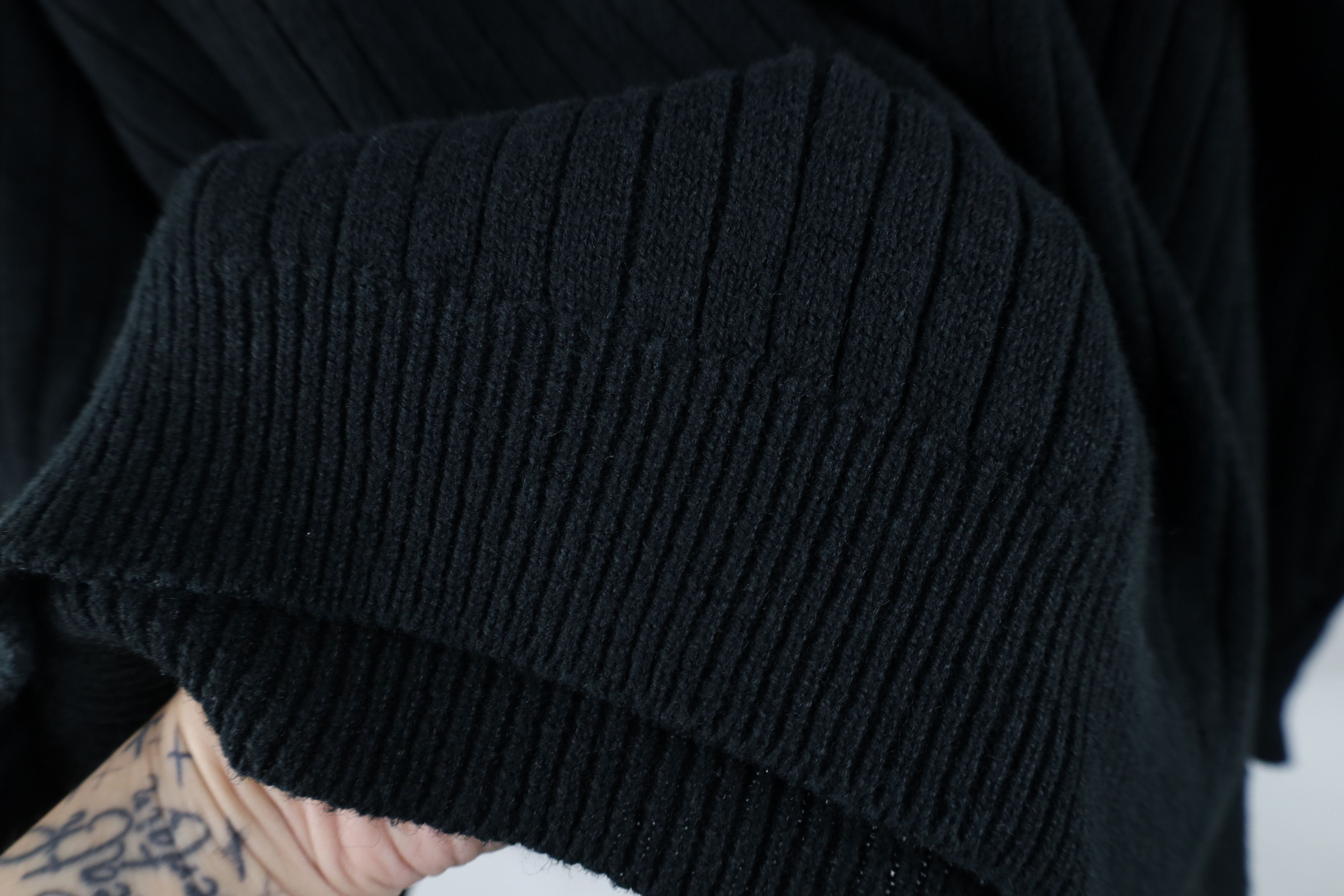Vintage Vintage 90s Streetwear Ribbed Knit V-Neck Sweater Black Size XXL / US 16-18 / IT 52-54 - 9 Thumbnail