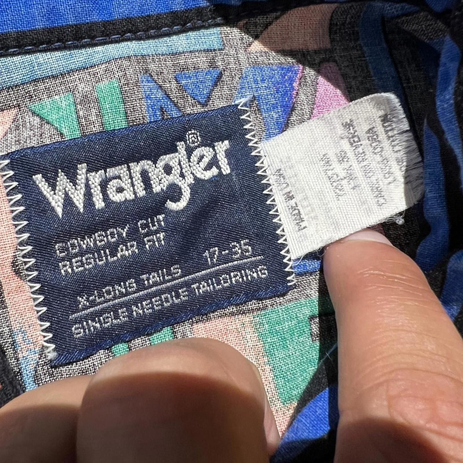 Wrangler Vintage Wrangler Geometic Brushpopper Pattern western Shirt Size US XL / EU 56 / 4 - 4 Thumbnail