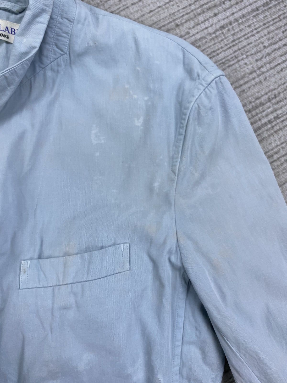 Issey Miyake Vtg Issey Miyake Double Button Light Blue Faded Coat Jacket Size US M / EU 48-50 / 2 - 9 Thumbnail