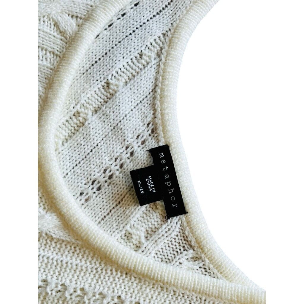 Other Metaphor Cream Asymmetrical Cable Knit Sweater XL Cottage Size XL / US 12-14 / IT 48-50 - 3 Thumbnail