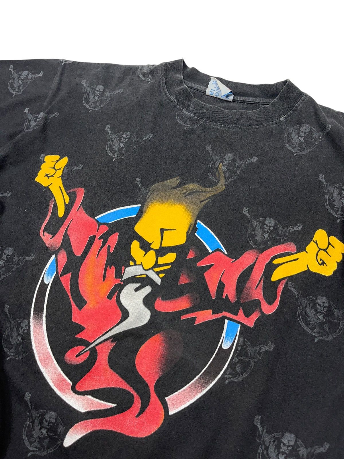 Thunderdome × Vintage Vintage 90s Thunderdome Wizard All Over Print T-shirt Gabber Size US XL / EU 56 / 4 - 4 Thumbnail