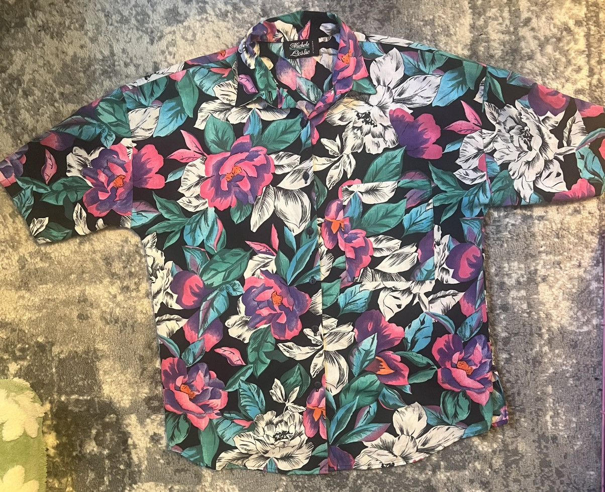 Vintage Vintage Michele Leslie of California Women’s Blouse floral Size ONE SIZE - 1 Thumbnail