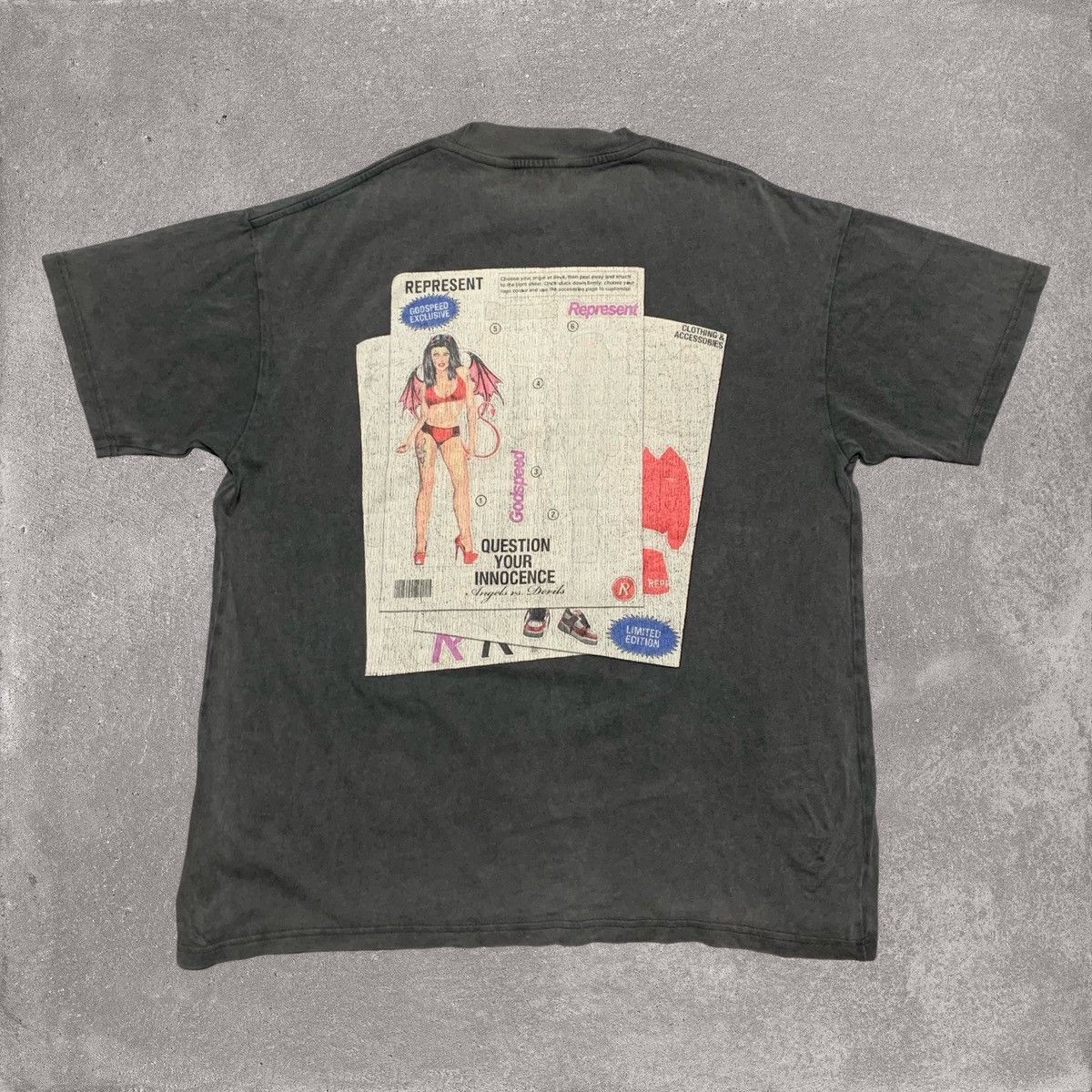Represent Clo. Represent Medium Your Innocence Vintage Grey Tee Size US M / EU 48-50 / 2 - 2 Thumbnail