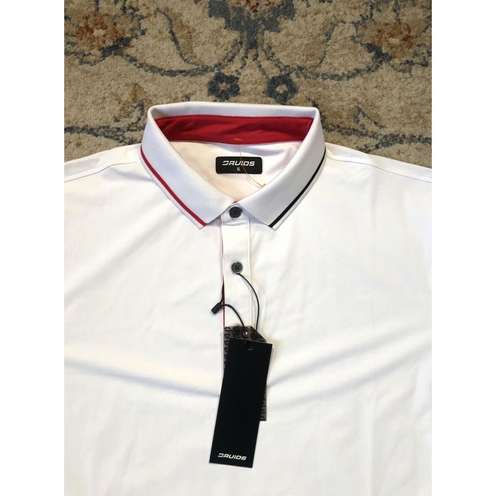 Vintage Druids Polo Shirt Mens XL White Band Polo Golf Performance Short Sleeve Size US XL / EU 56 / 4 - 2 Thumbnail