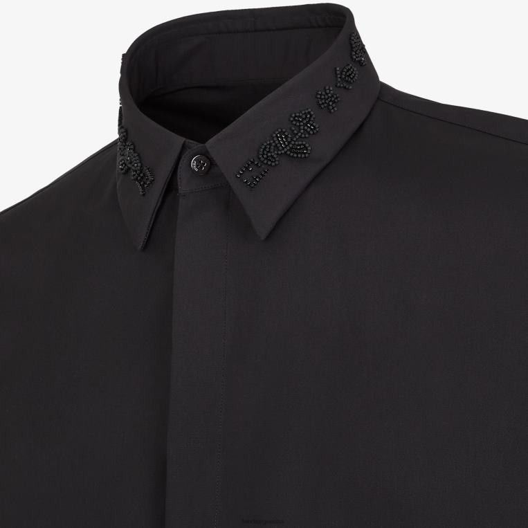 Fendi o1loc1c1024 Black Cotton Shirt in Black Size US L / EU 52-54 / 3 - 3 Thumbnail