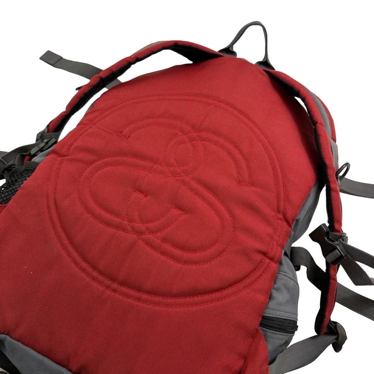 Stussy Vintage 90s Stussy 2 in 1 Backpack and Side Bag Red & Grey Size ONE SIZE - 7 Thumbnail