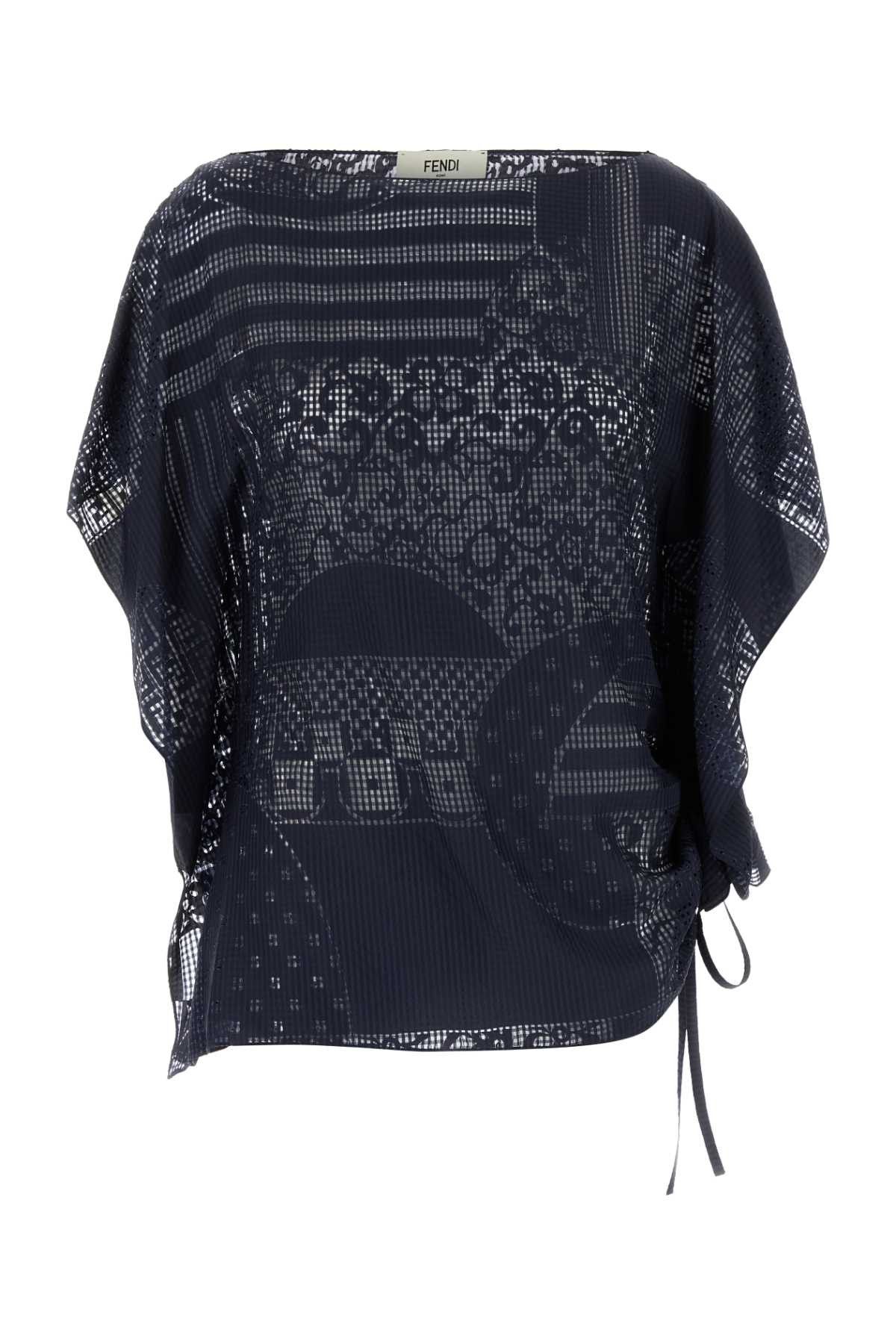 Fendi Navy Blue Viscose Blend Top Size M / US 6-8 / IT 42-44 - 1 Thumbnail