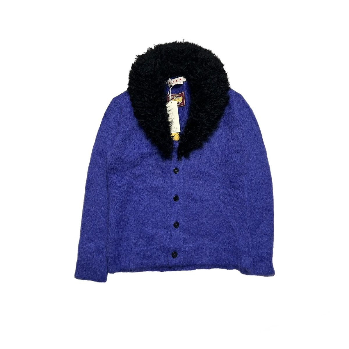 Marni New Marni Faux Fur-Trimmed Mohair Cardigan Size 48 Size US M / EU 48-50 / 2 - 2 Thumbnail