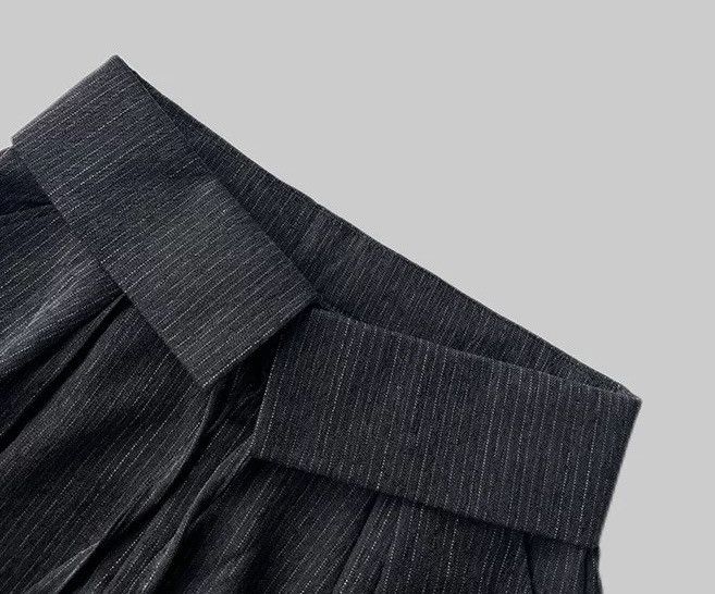 Japanese Brand × Vintage Cleanfit retro folded flap waist pinstriped pleated pants Size US 34 / EU 50 - 9 Thumbnail