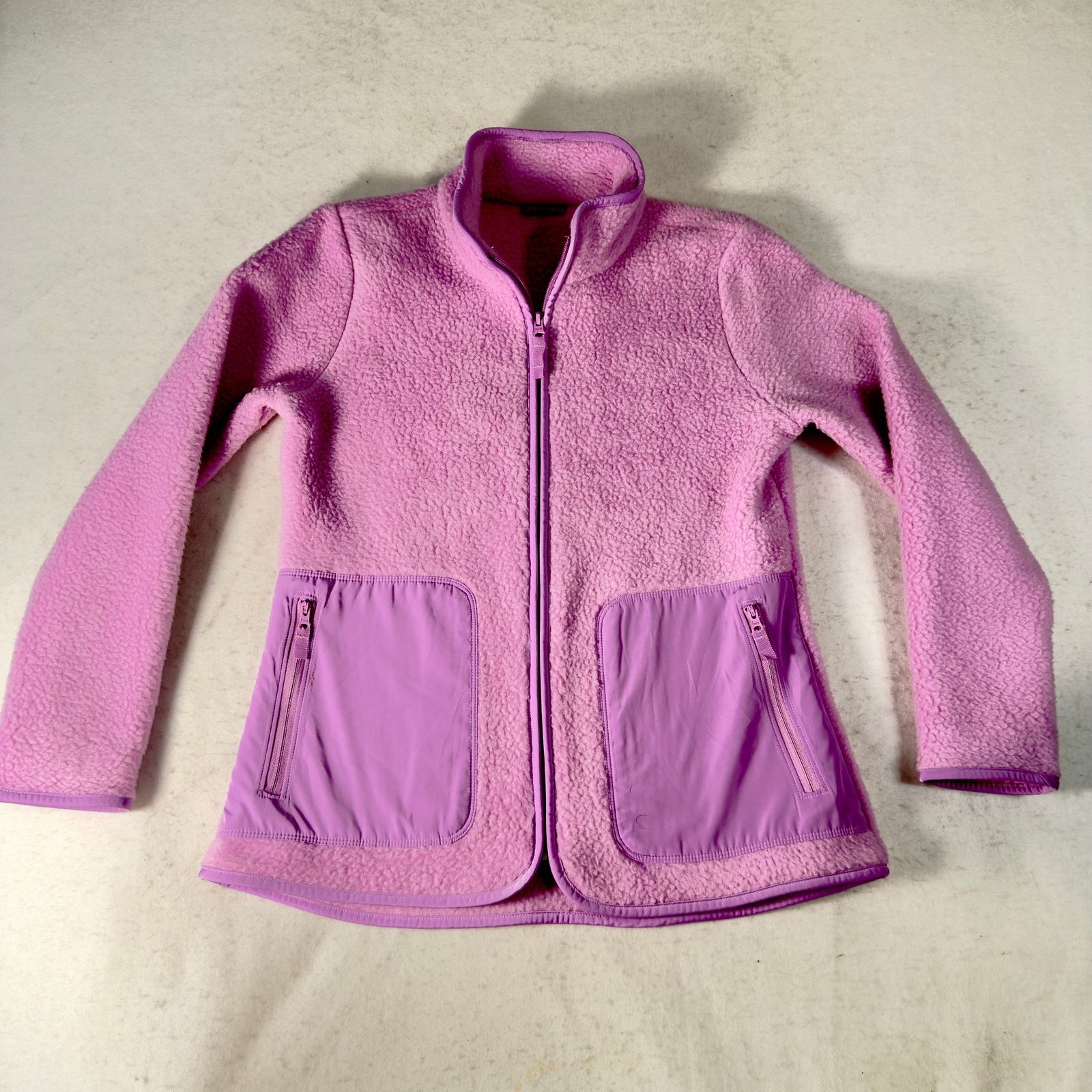 Talbots T by Talbots Petite P High-Low Sherpa Jacket Purple Fleece Size XS / US 0-2 / IT 36-38 - 2 Thumbnail