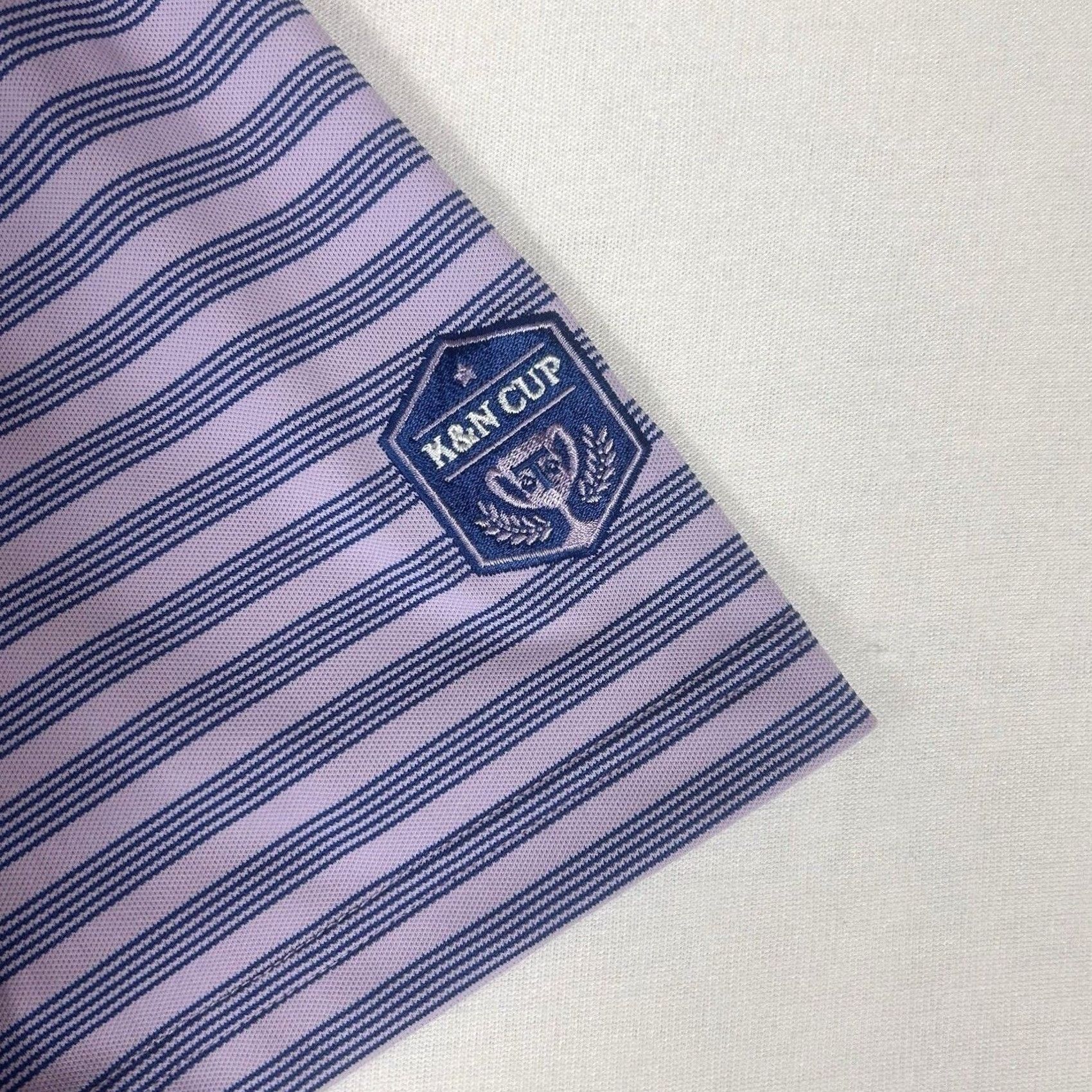 Peter Millar Peter Millar Golf Polo Shirt Mens XL Purple Striped Short Sleeve Polo Casual Performance Stretch Shirt Size US XL / EU 56 / 4 - 2 Thumbnail