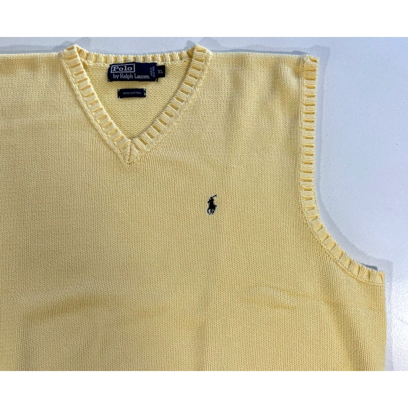 Ralph Lauren VINTAGE Ralph Lauren Polo Shirt Men 90s Knit Sweater Vest XL Yellow MENS Size US XL / EU 56 / 4 - 6 Thumbnail