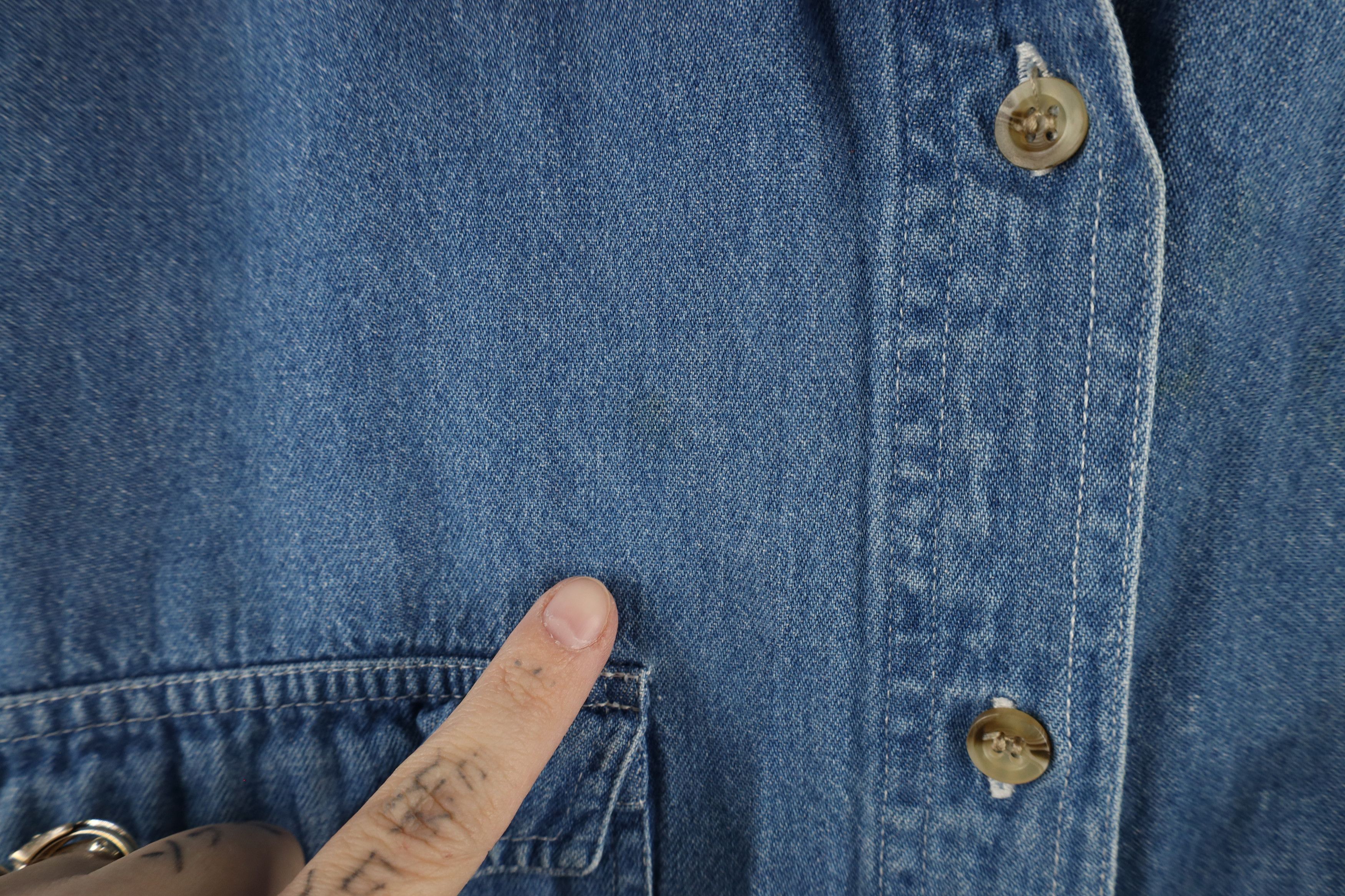 Vintage Vintage 90s Streetwear Short Sleeve Jean Button Shirt Blue Size S / US 4 / IT 40 - 4 Thumbnail