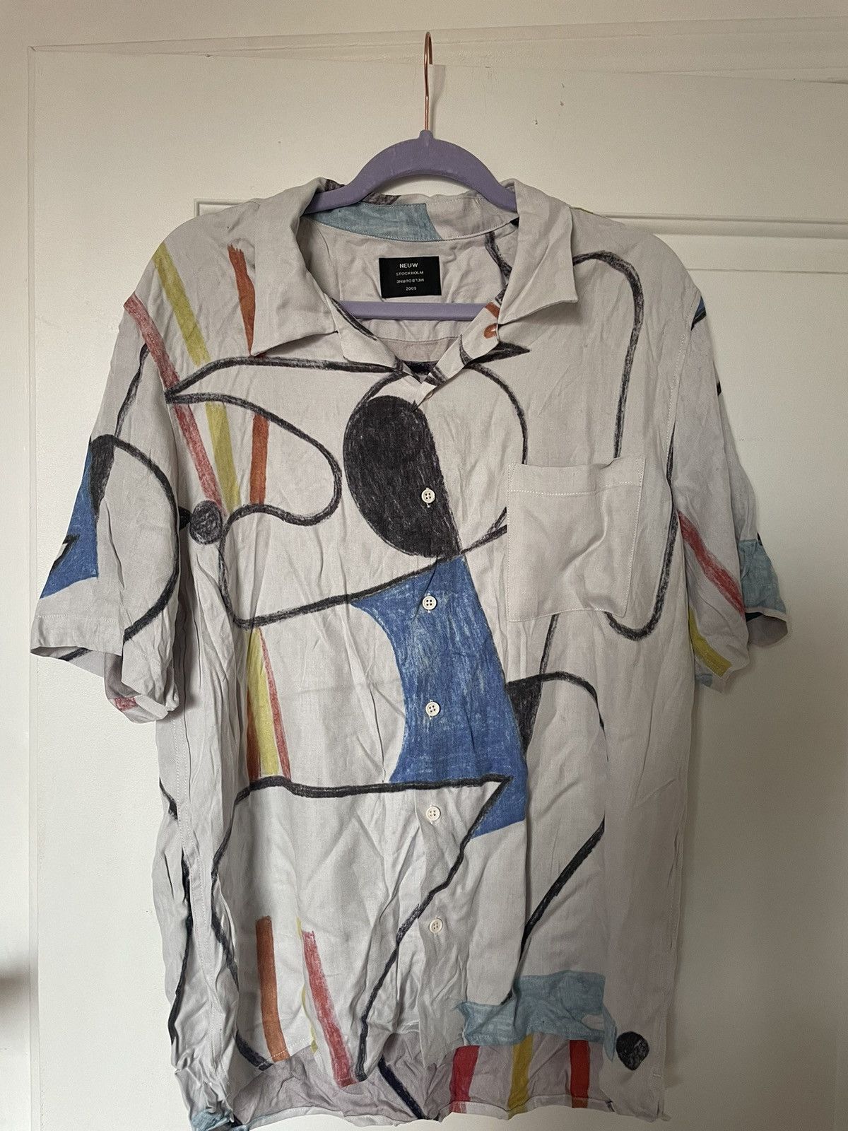 NEUW Denim Neuw Silk Blend Short Sleee Design Artwork Size US XL / EU 56 / 4 - 1 Thumbnail