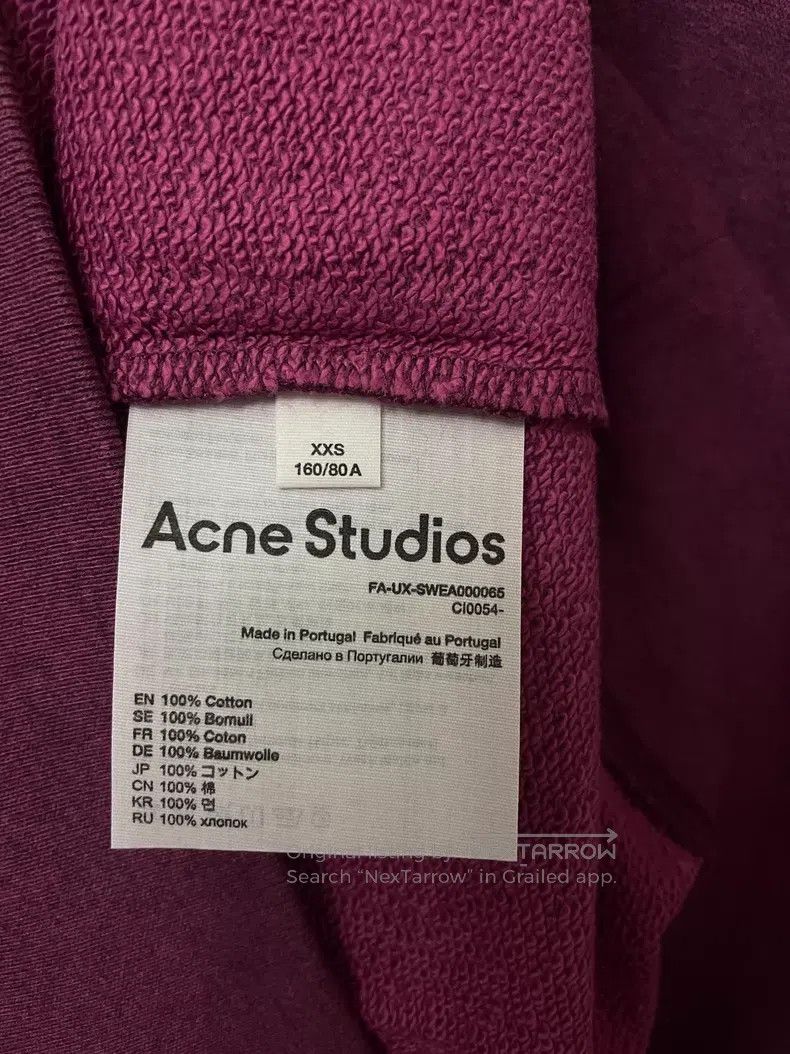 Acne Studios Acne Studios Purple Red Crew Neck Fleece Cotton Sweatshirt Size US XXS / EU 40 - 4 Thumbnail