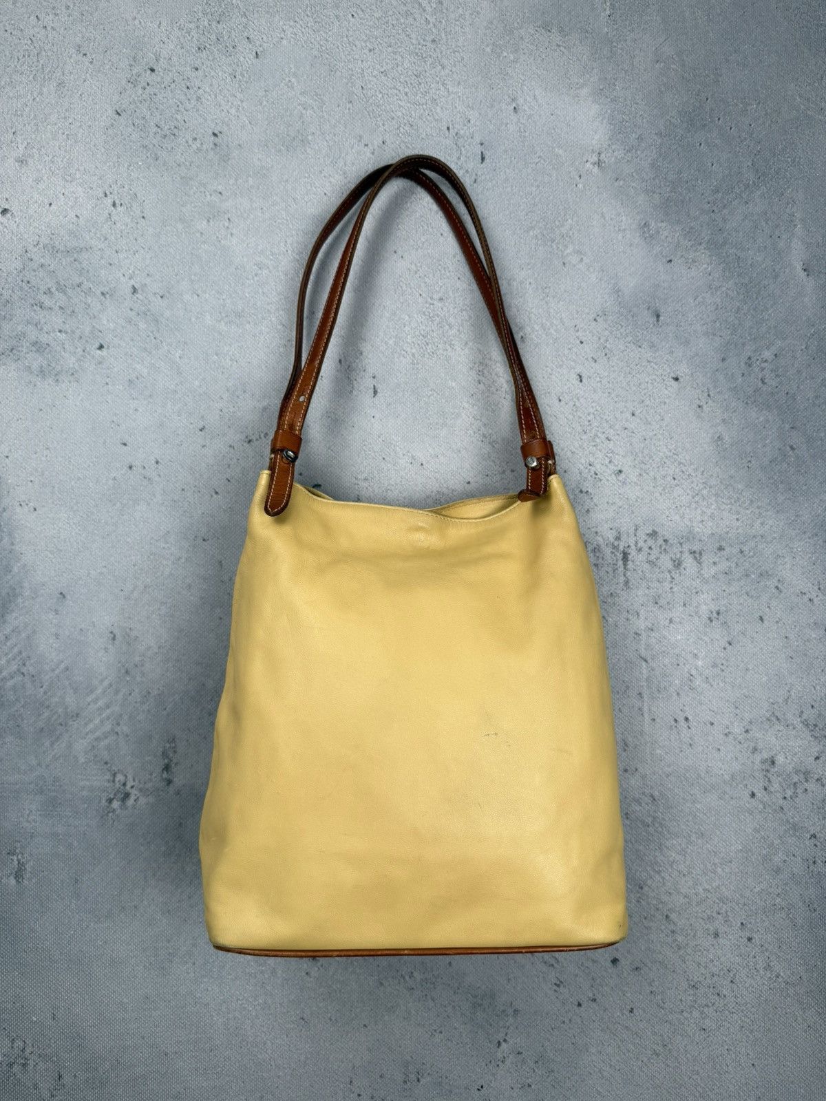 Felisi Felisi Italian Leather Shoulder Bag Yellow Brown 90s Classic Size ONE SIZE - 5 Thumbnail