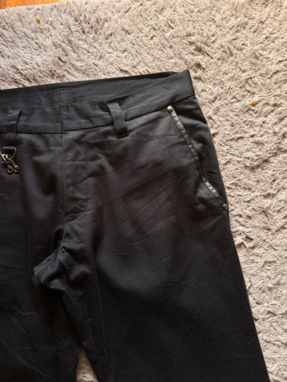 5351 POUR LES HOMMES 5351 Pour Les Hommes Flared Tassel Black Trousers Size US 30 / EU 46 - 3 Thumbnail