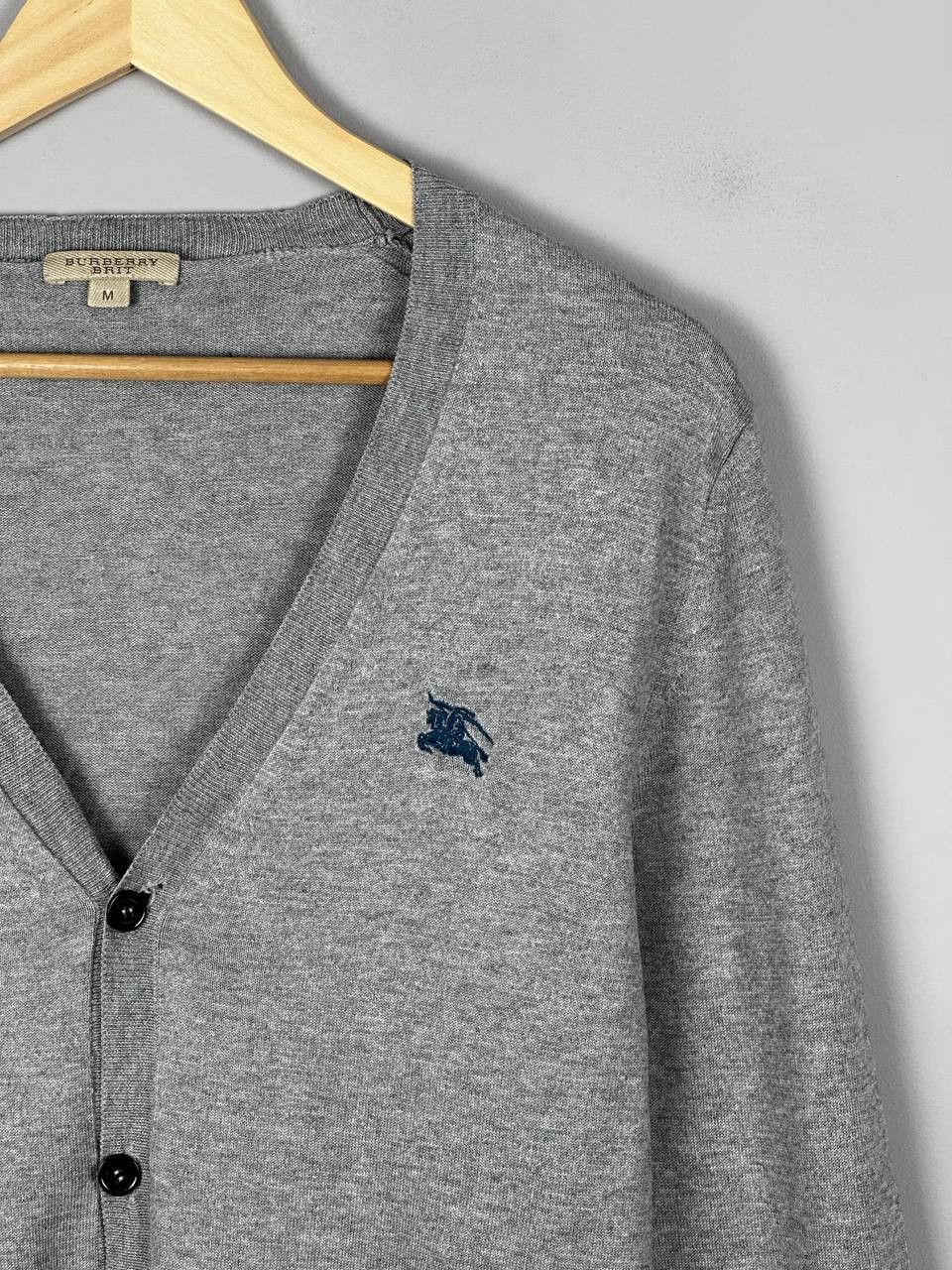 Burberry Burberry Brit Grey Cotton Cardigan Mini Logo Sweater Size US M / EU 48-50 / 2 - 4 Thumbnail