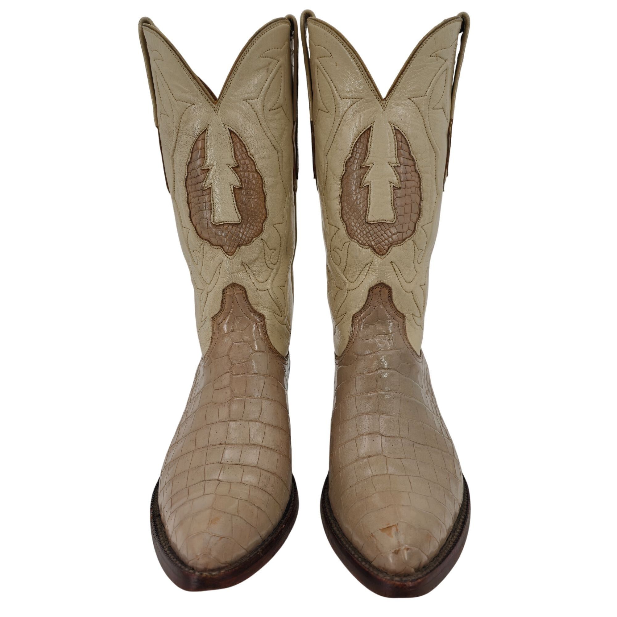 Blackjack Black Jack Exotic Alligator Men 7EE Beige Cream Cowboy Boots Size US 7 / EU 40 - 1 Thumbnail