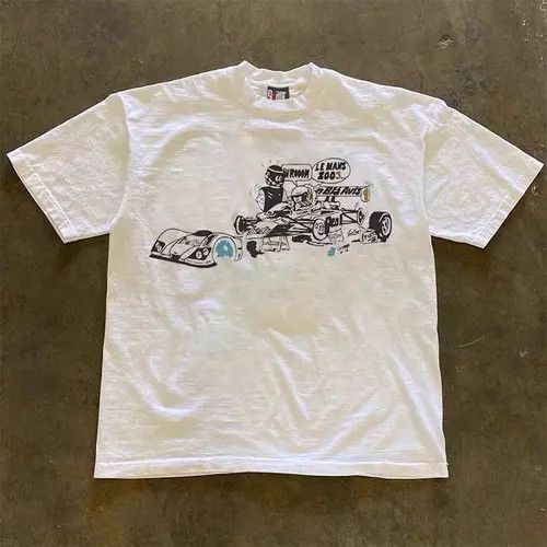 Japanese Brand Megumi x Ryou Racing pattern white loose retro t-shirt Size US M / EU 48-50 / 2 - 7 Thumbnail