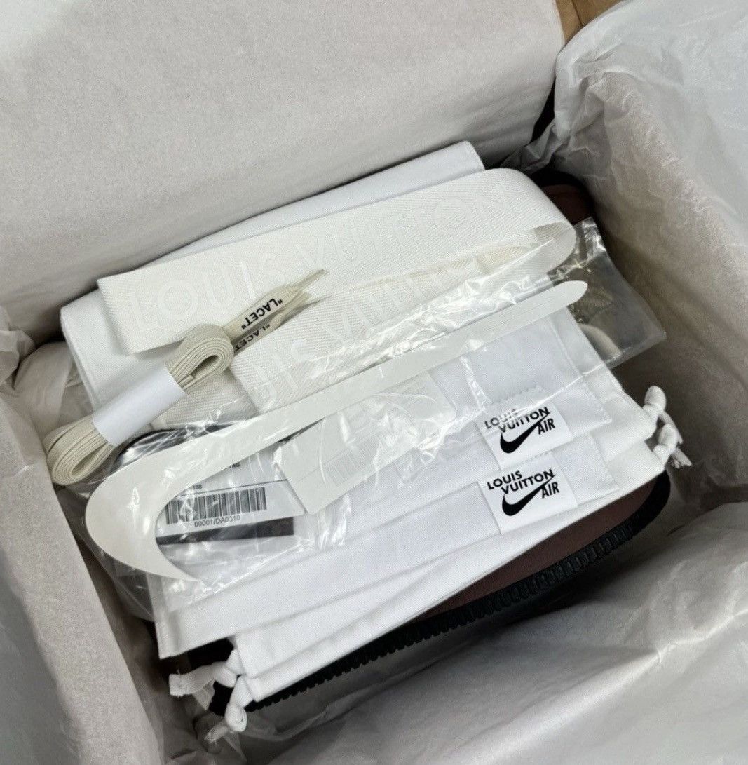 Louis Vuitton x Nike Air Force 1 By Virgil Abloh Gold Sneakers Size US 7.5 / EU 40-41 - 16 Thumbnail
