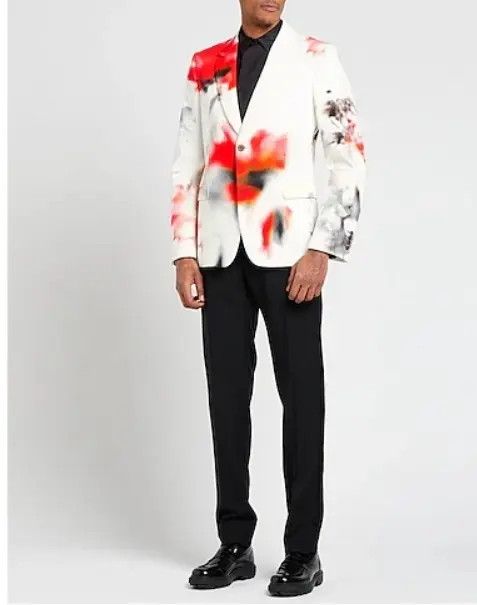 Alexander McQueen o1w1db10725 Obscured Flower Single-Breasted Jacket Size US L / EU 52-54 / 3 - 3 Thumbnail