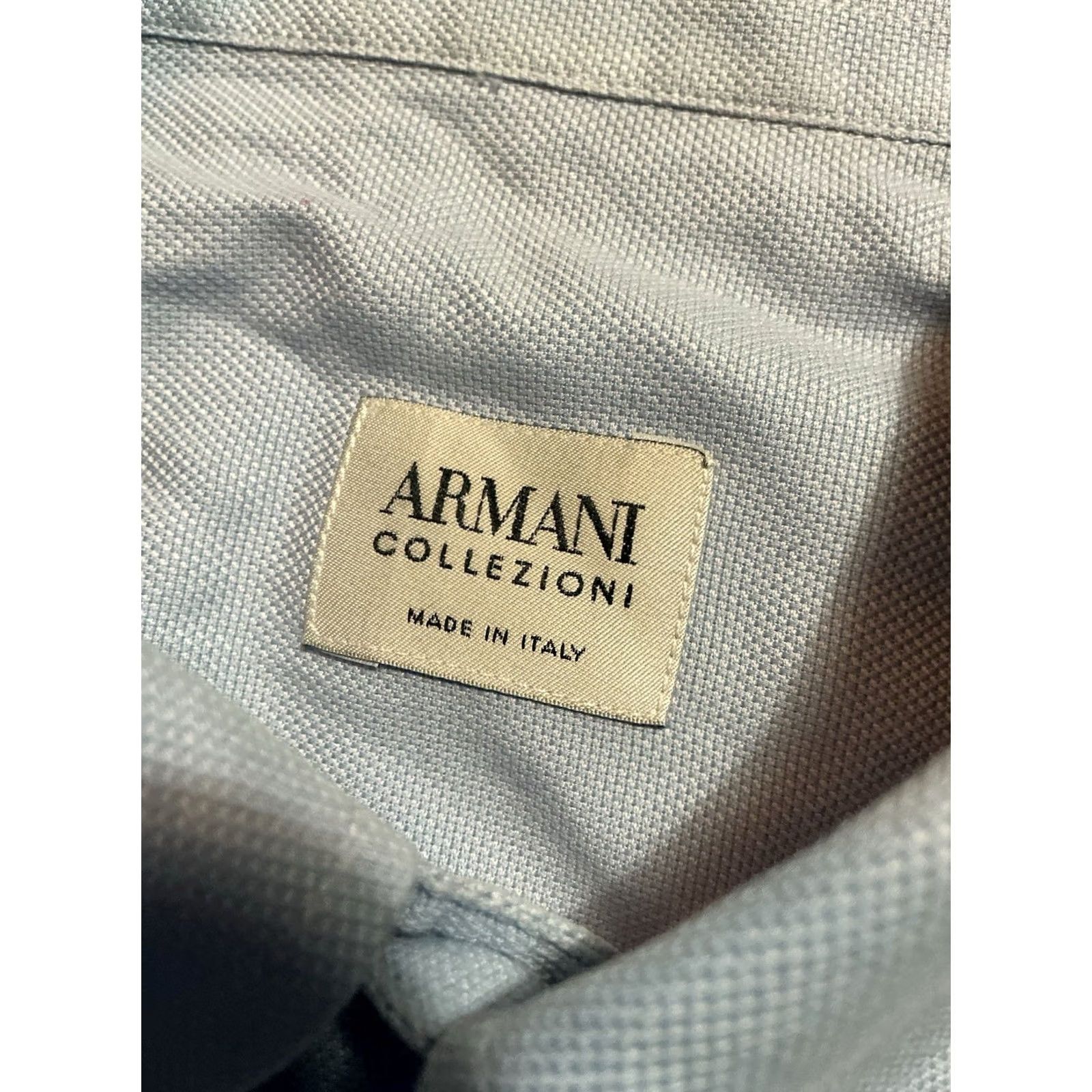 Armani Armani Collezioni Dress Shirt Blue Button Front Pocket XL Mens 16.5/42 Made In Italy Regular Size XXL Size 46R - 5 Thumbnail