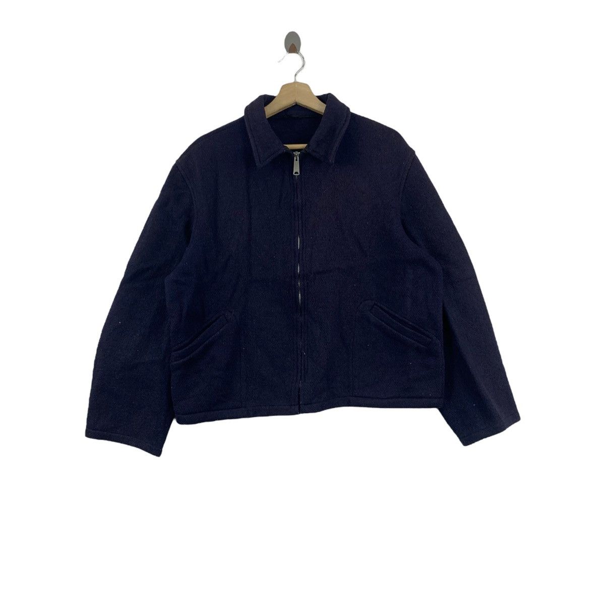 Vintage Vintage 90s MONOGRAM USA Full Ideal Zipper Wool Army Jacket Size US L / EU 52-54 / 3 - 1 Thumbnail