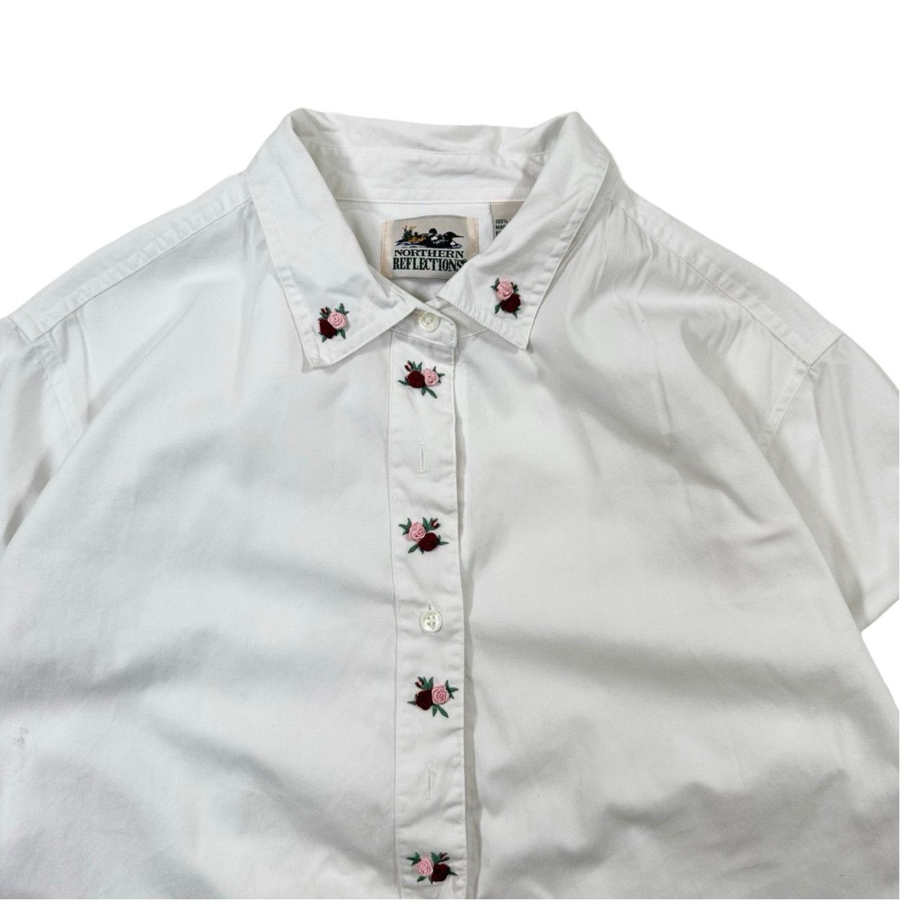 Vintage Vintage 90s Northern Reflections Embroidered Roses Button Size US M / EU 48-50 / 2 - 2 Thumbnail
