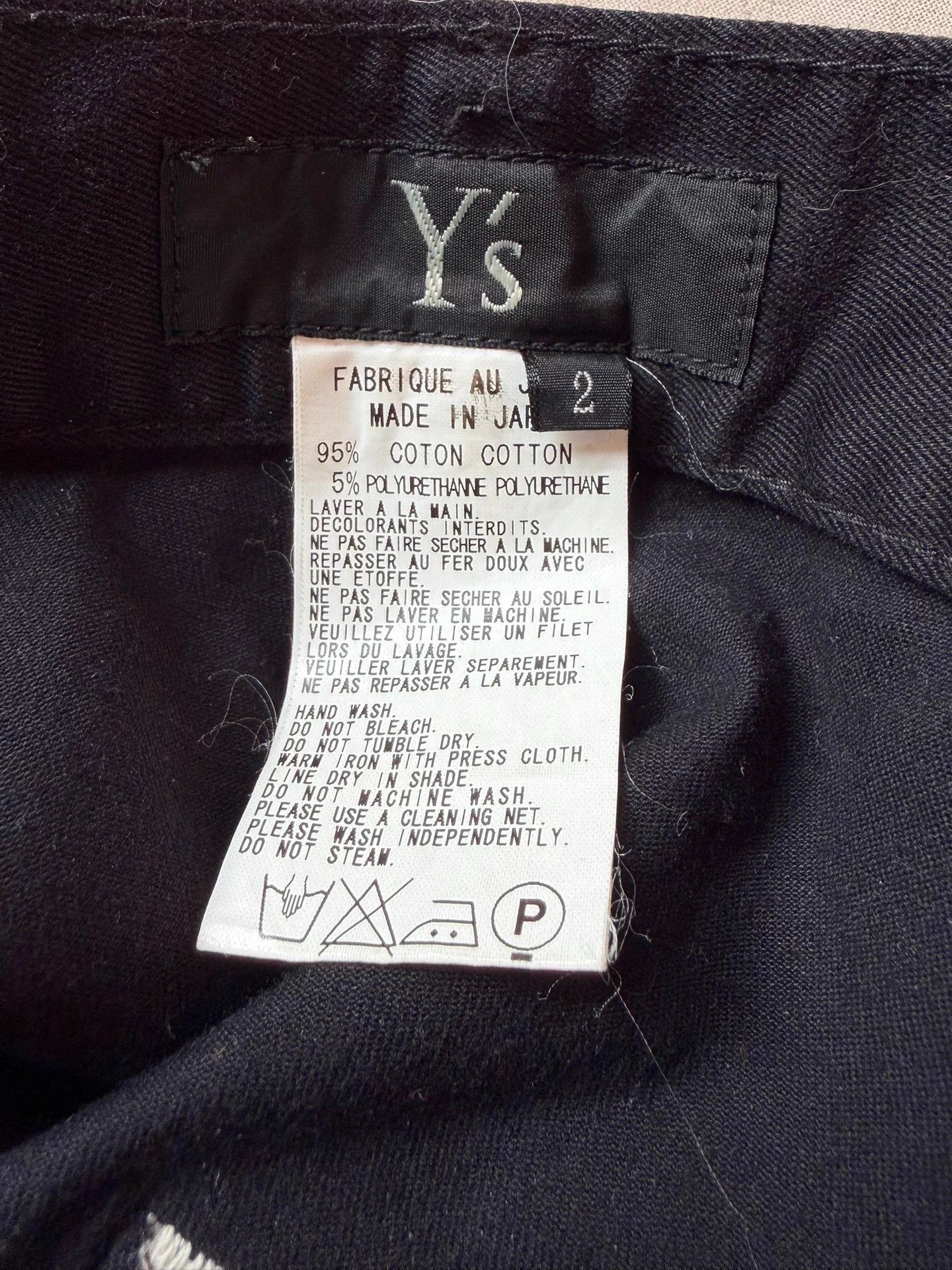 Yohji Yamamoto Yohji Yamamoto Y's Women's Black Topstitch Straight Jeans 2 Size 26" / US 2 / IT 38 - 7 Thumbnail