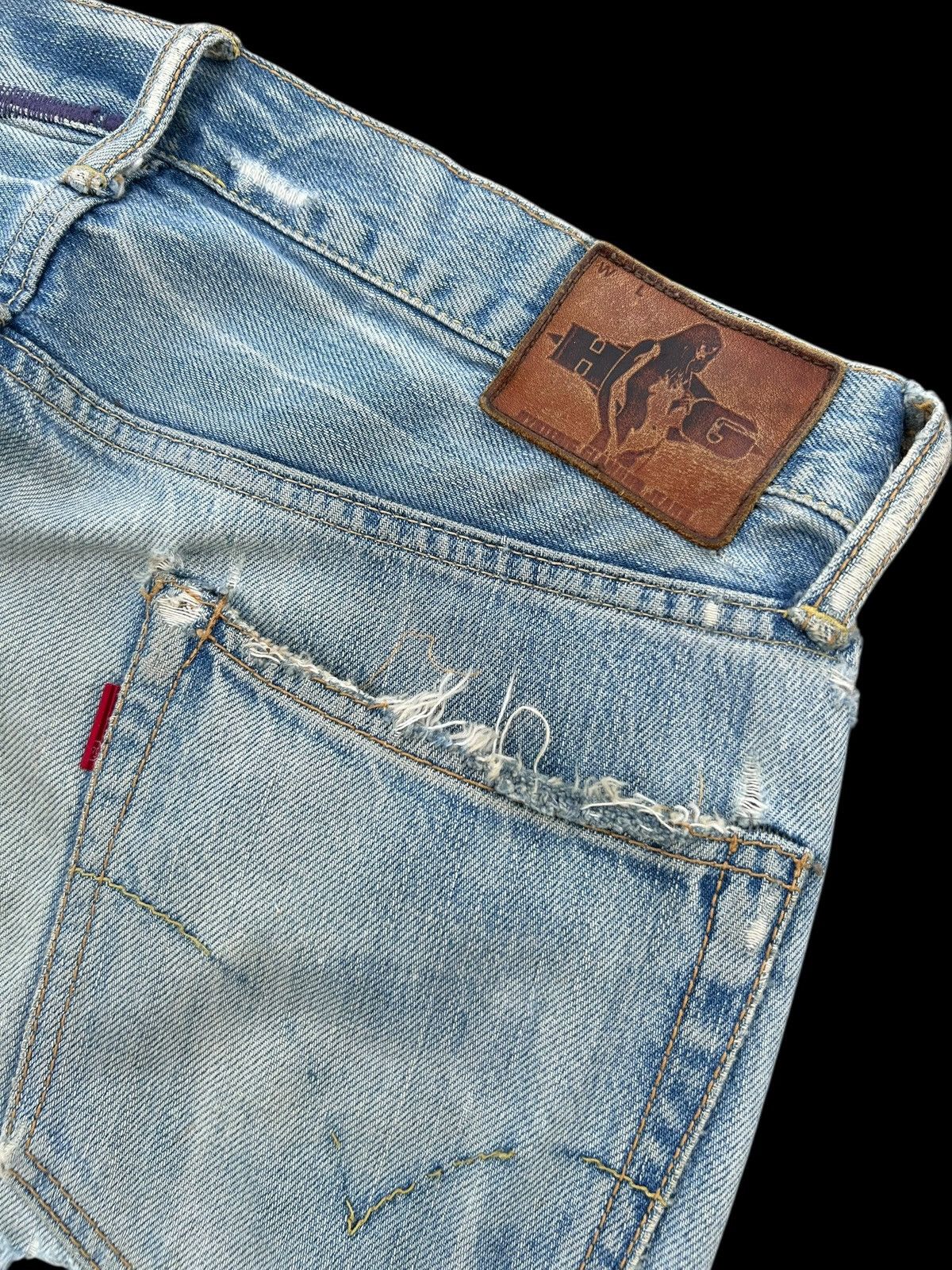 Hysteric Glamour Thrashed Vintage Hysteric Glamour Selvedge Flare Denim Jeans Size US 32 / EU 48 - 13 Thumbnail