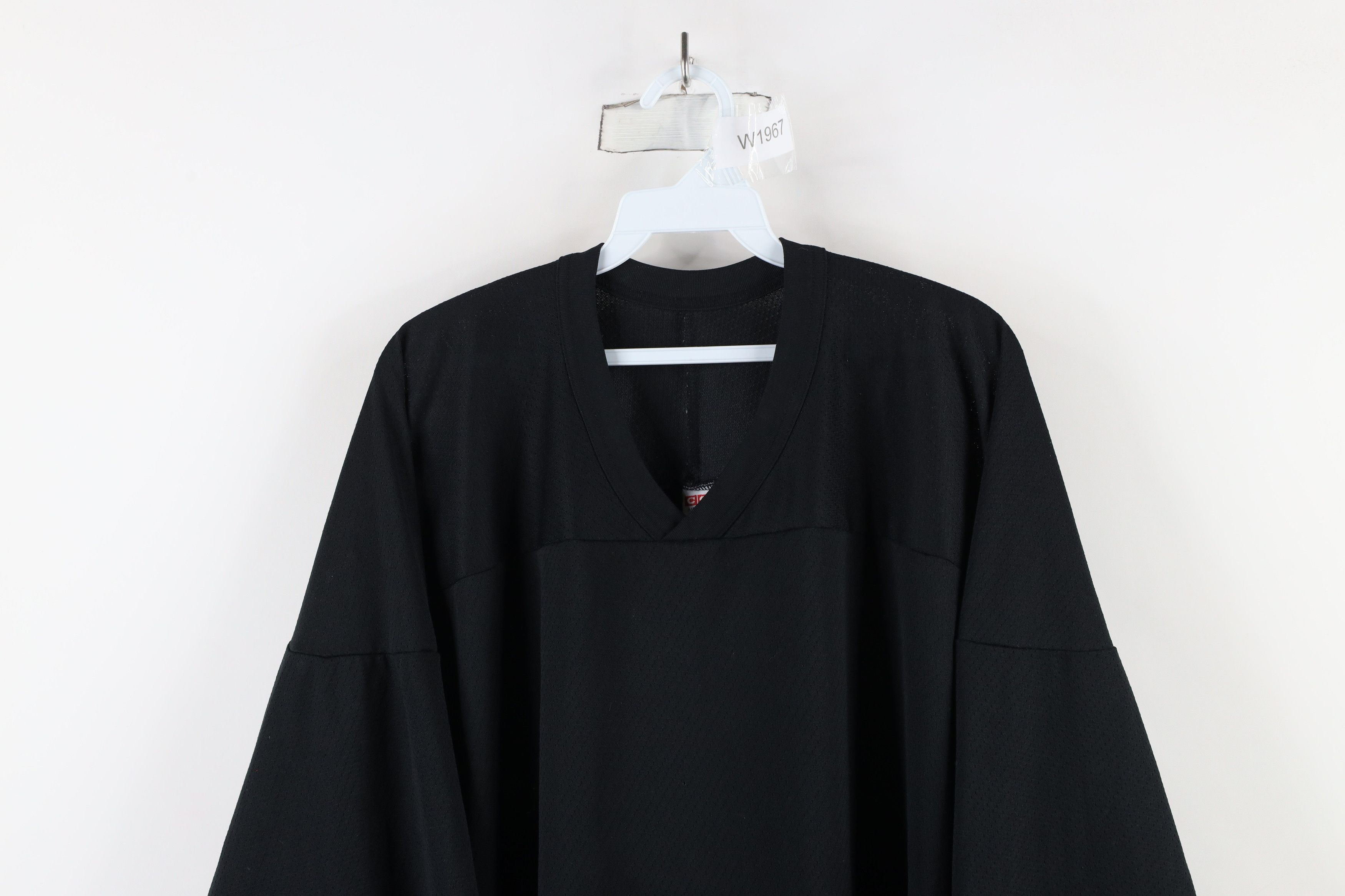 Vintage Vintage 90s CCM Hockey Blank Knit Ice Hockey Jersey Black #3 Size US XXL / EU 58 / 5 - 2 Thumbnail