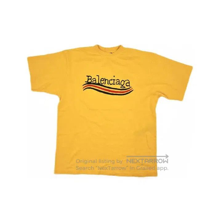 Balenciaga Balenciaga Yellow Logo Print Short Sleeve T. Size US S / EU 44-46 / 1 - 2 Thumbnail