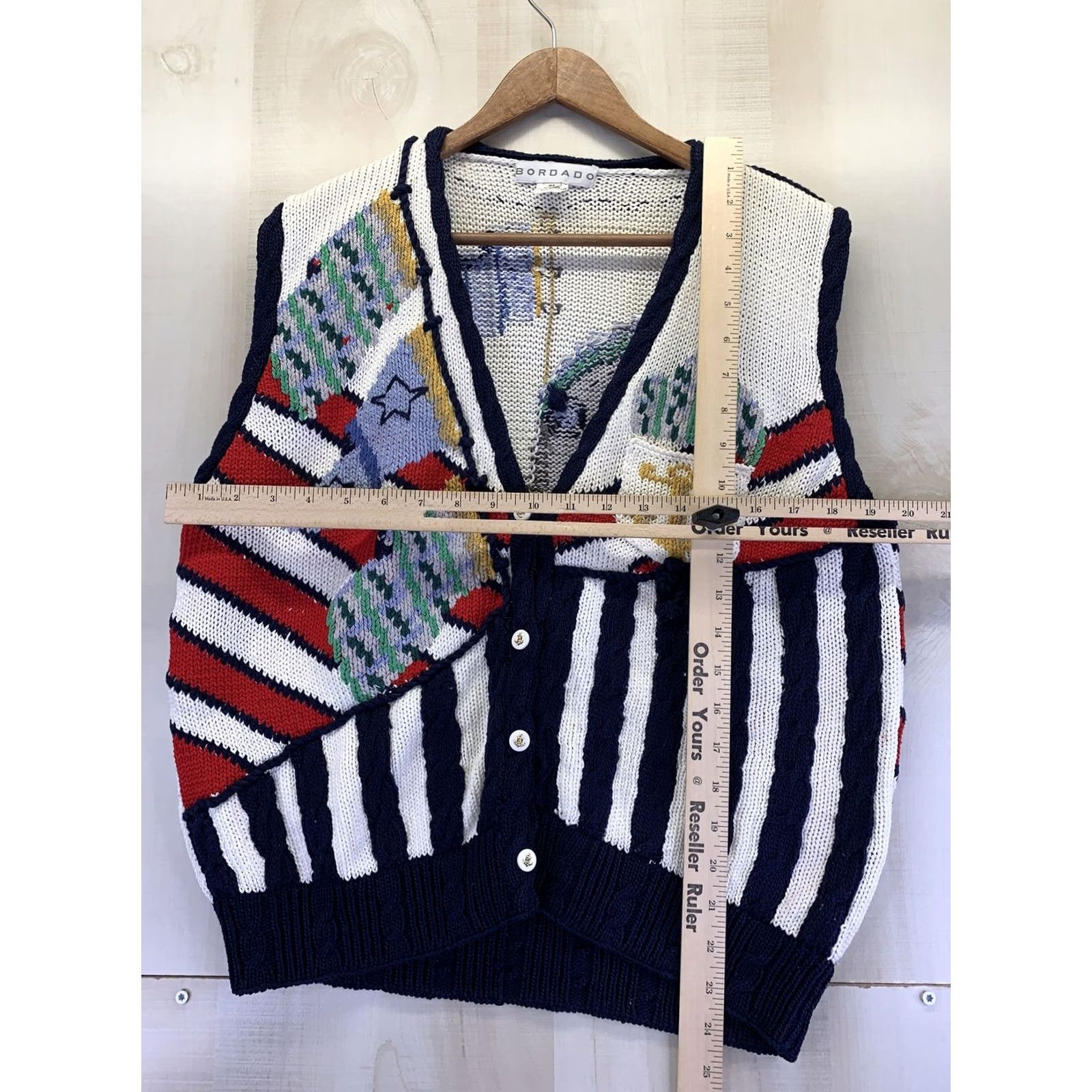 Vintage VINTAGE Bordado Knit Vest Womens Nautical Theme Size M-6388 Size M / US 6-8 / IT 42-44 - 3 Thumbnail