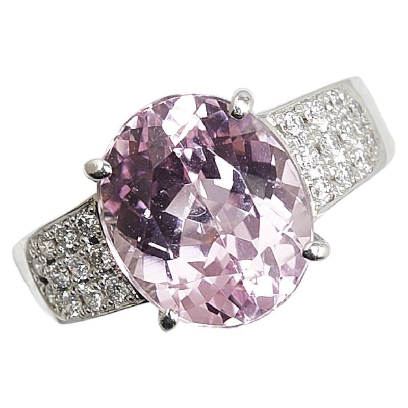 Other K18WG White Gold Kunzite 5.91ct Diamond 0.28ct Ring Metal Ring
