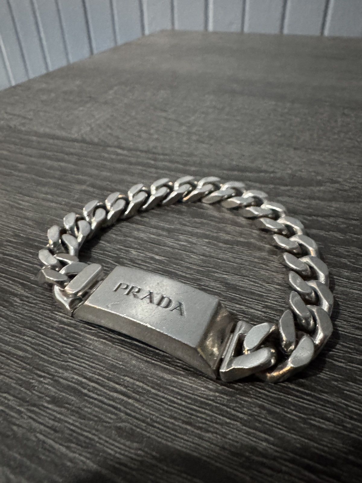 Prada Prada Logo Curb Chain Bracelet Ag925 Sterling Silver Size S Size ONE SIZE - 1 Thumbnail