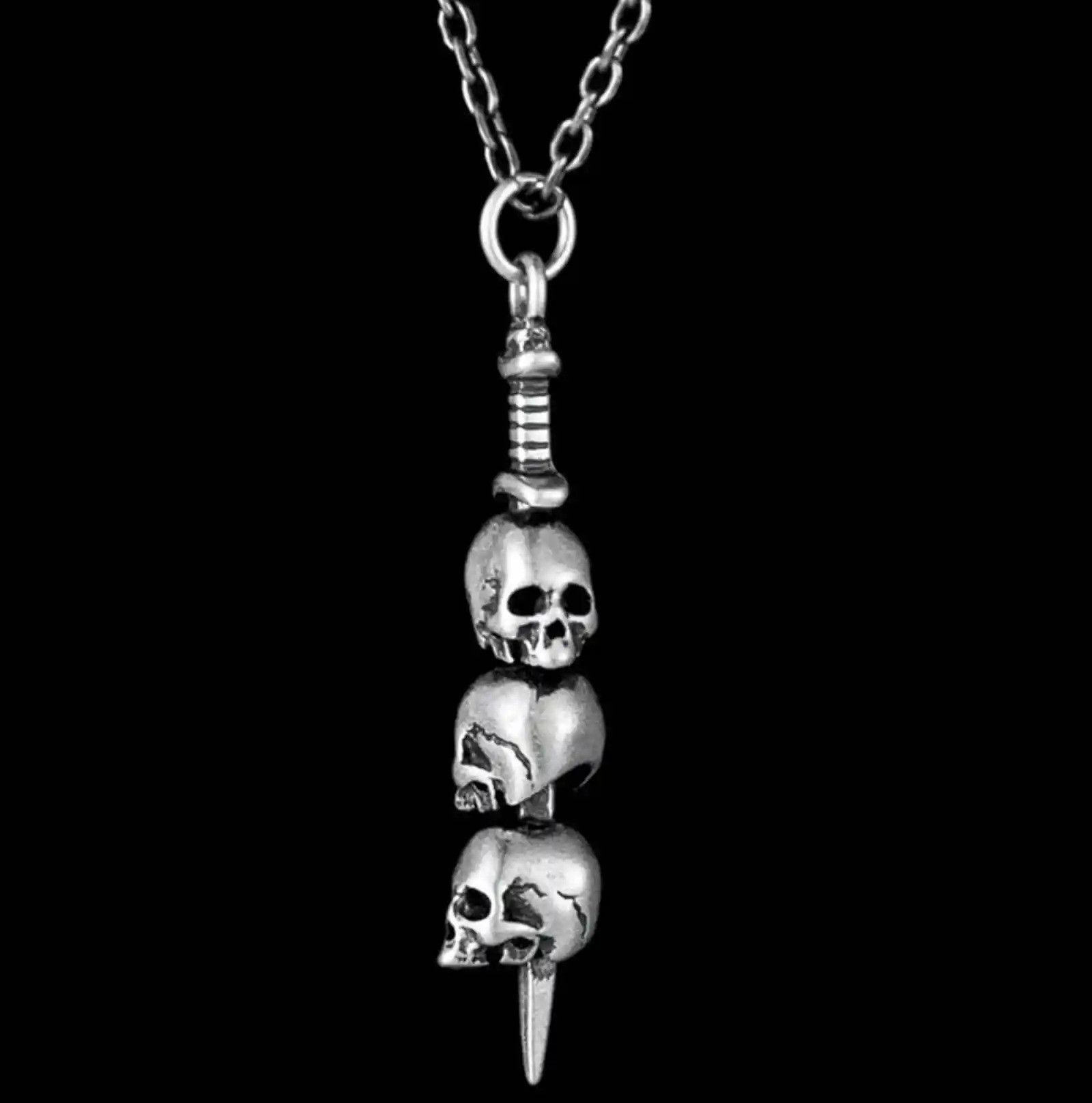 Jewelry Dark Night Skull Sword Necklace Size ONE SIZE - 3 Thumbnail