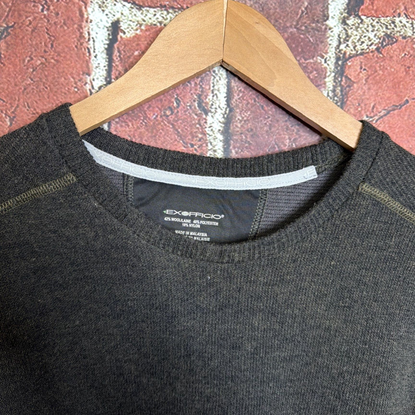 ExOfficio ExOfficio Mens Wool Blend Brown Sweater Long Sleeve Size Large Size US L / EU 52-54 / 3 - 2 Thumbnail