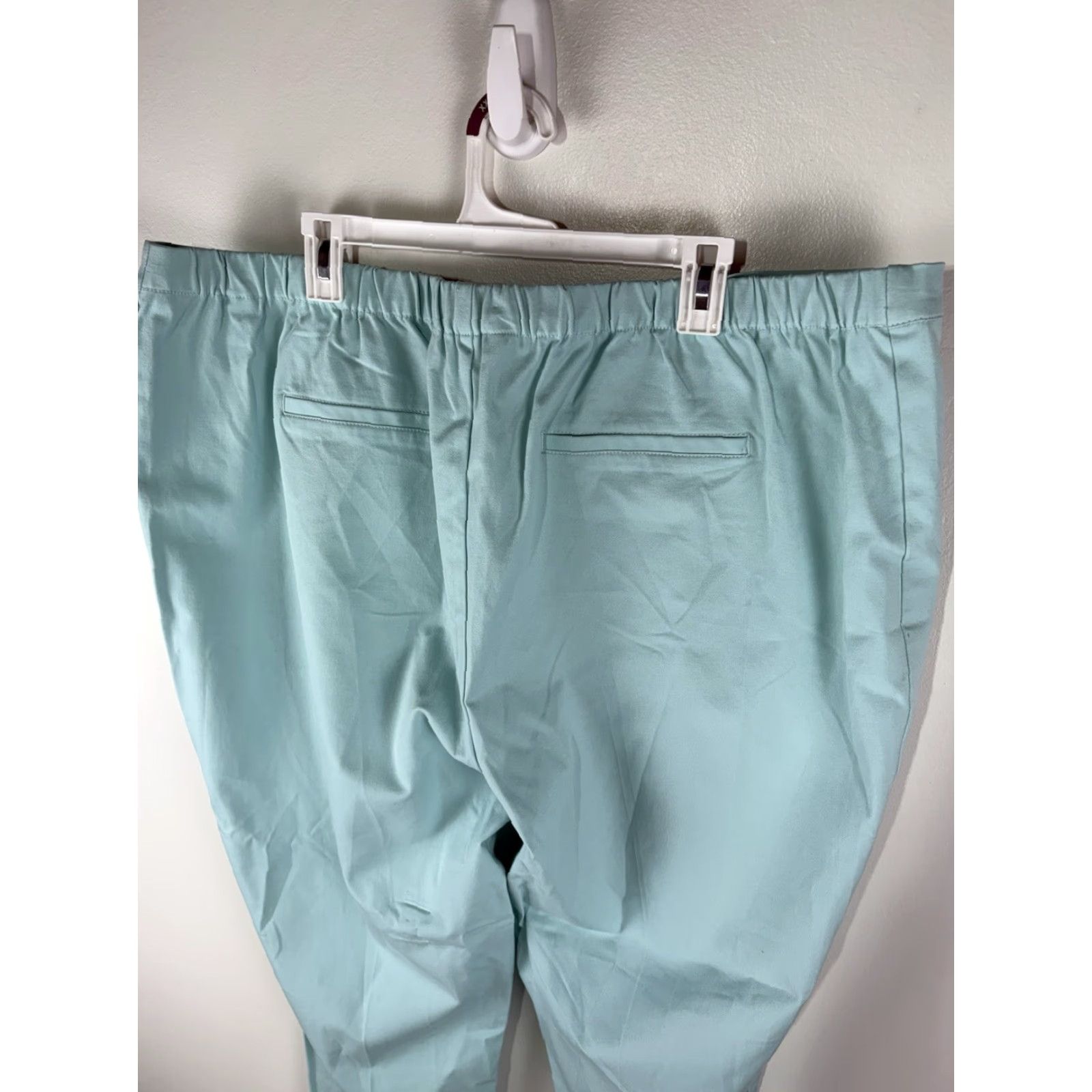 Isaac Mizrahi Isaac Mizrahi Pants Women 28W Lt Teal Pull On Elastic Waist Classic Chino Twill Cotton Rayon Spandex Machine Washable 27.5in Inseam Womens Size 28" / US 6 / IT 42 - 5 Thumbnail