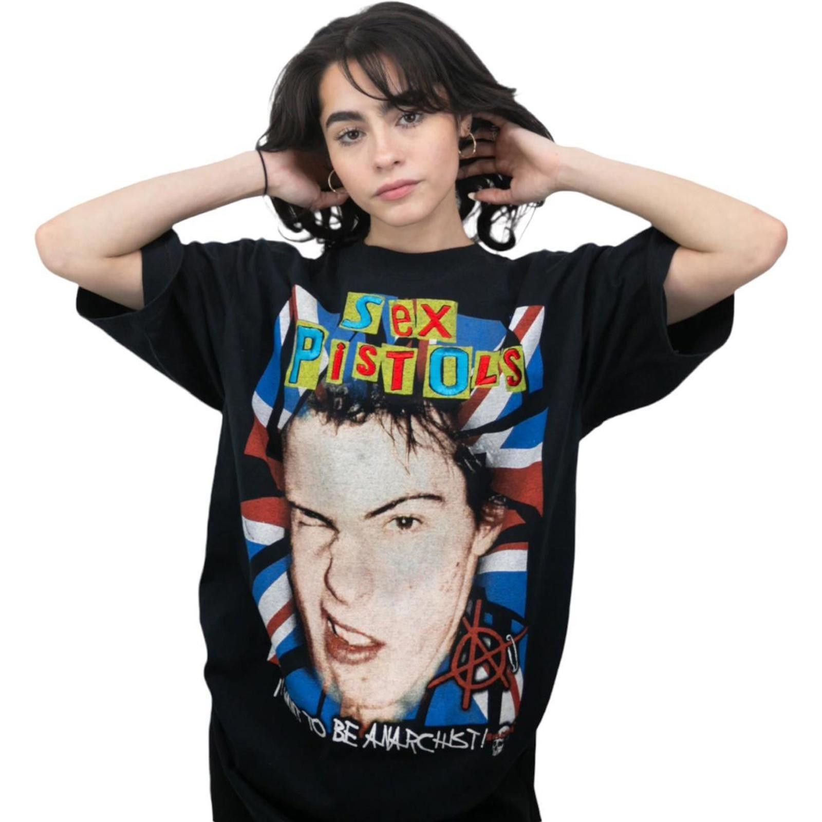 Designer Vintage Sex Pistols I Want To Be Anarchist Tshirt Size US L / EU 52-54 / 3 - 1 Thumbnail