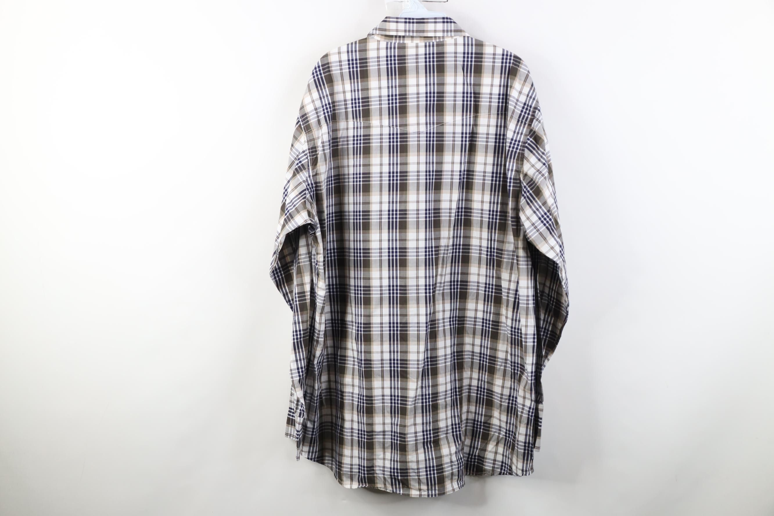 Wrangler Vintage 90s Wrangler Cowboy Pearl Snap Button Shirt Plaid Size US XL / EU 56 / 4 - 9 Thumbnail