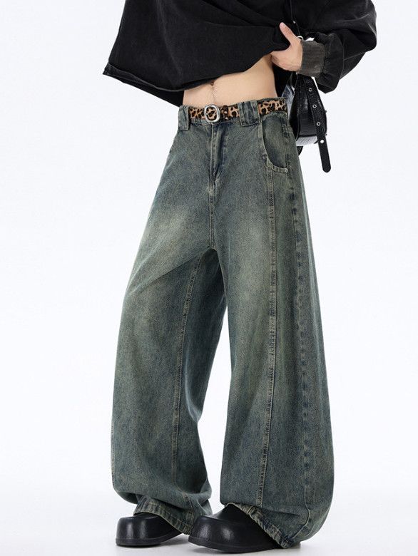 Vintage Japanese style retro distressed patchwork straight leg jeans Size US 32 / EU 48 - 3 Thumbnail