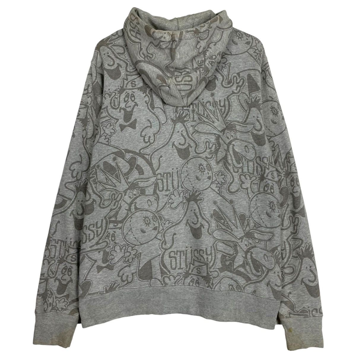 Stussy 💥STUSSY CLOWN CARTOON OVERPRINTS HOODIE Size US L / EU 52-54 / 3 - 9 Thumbnail