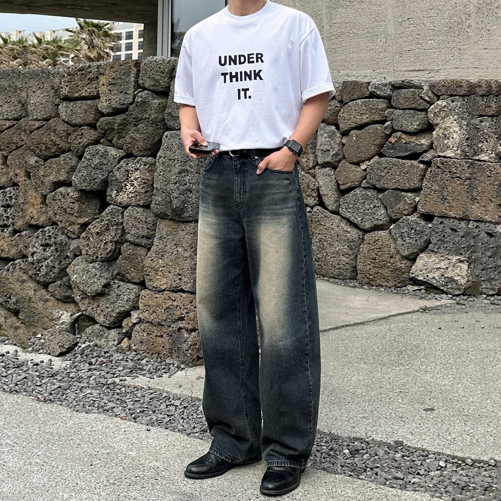Jean × Vintage Washed Wide Leg Denim Jeans Size US 32 / EU 48 - 4 Thumbnail