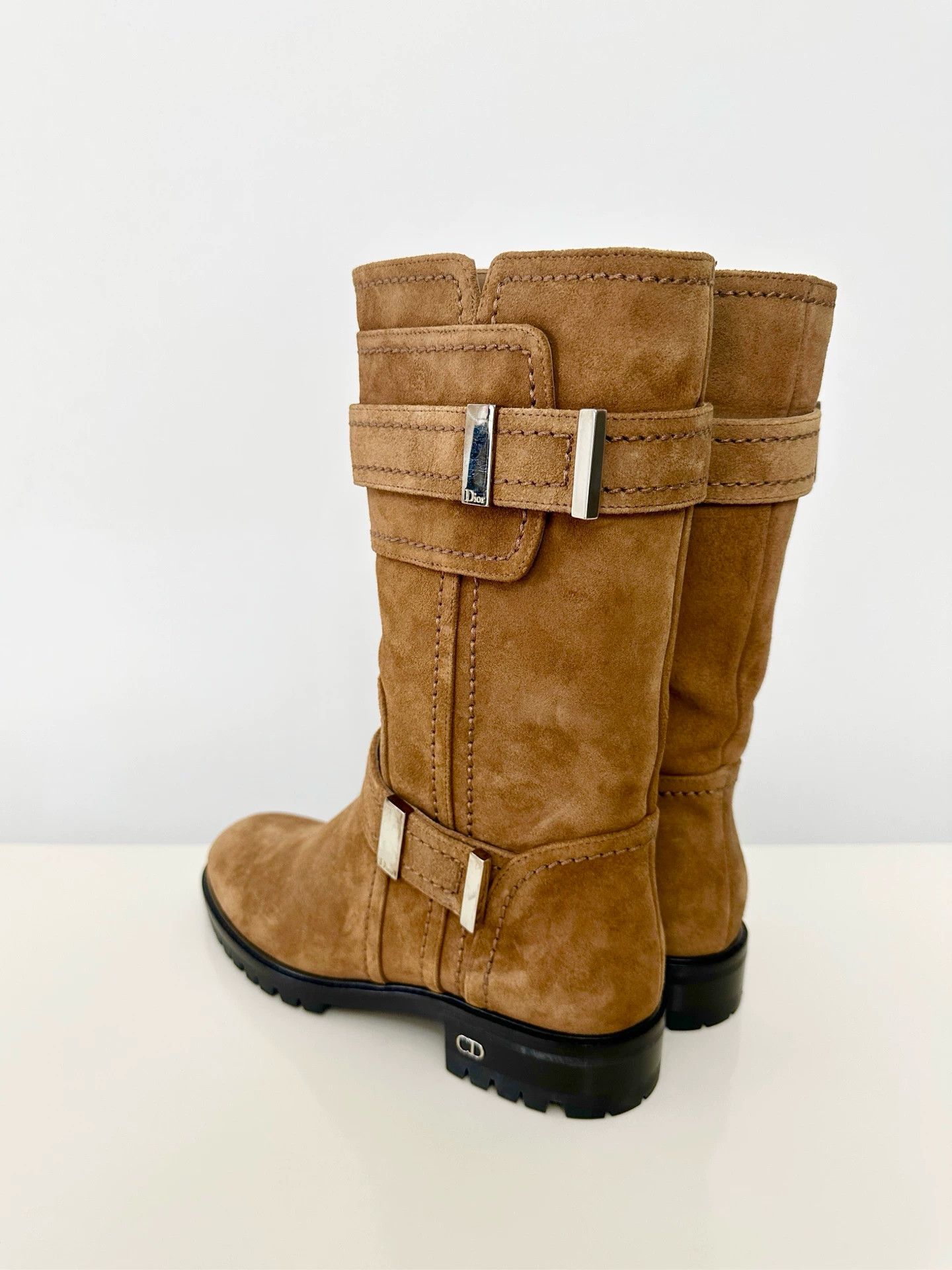 Dior Dior CD suede mid-calf boots women's caramel khaki Size US 6 / IT 36 - 9 Thumbnail