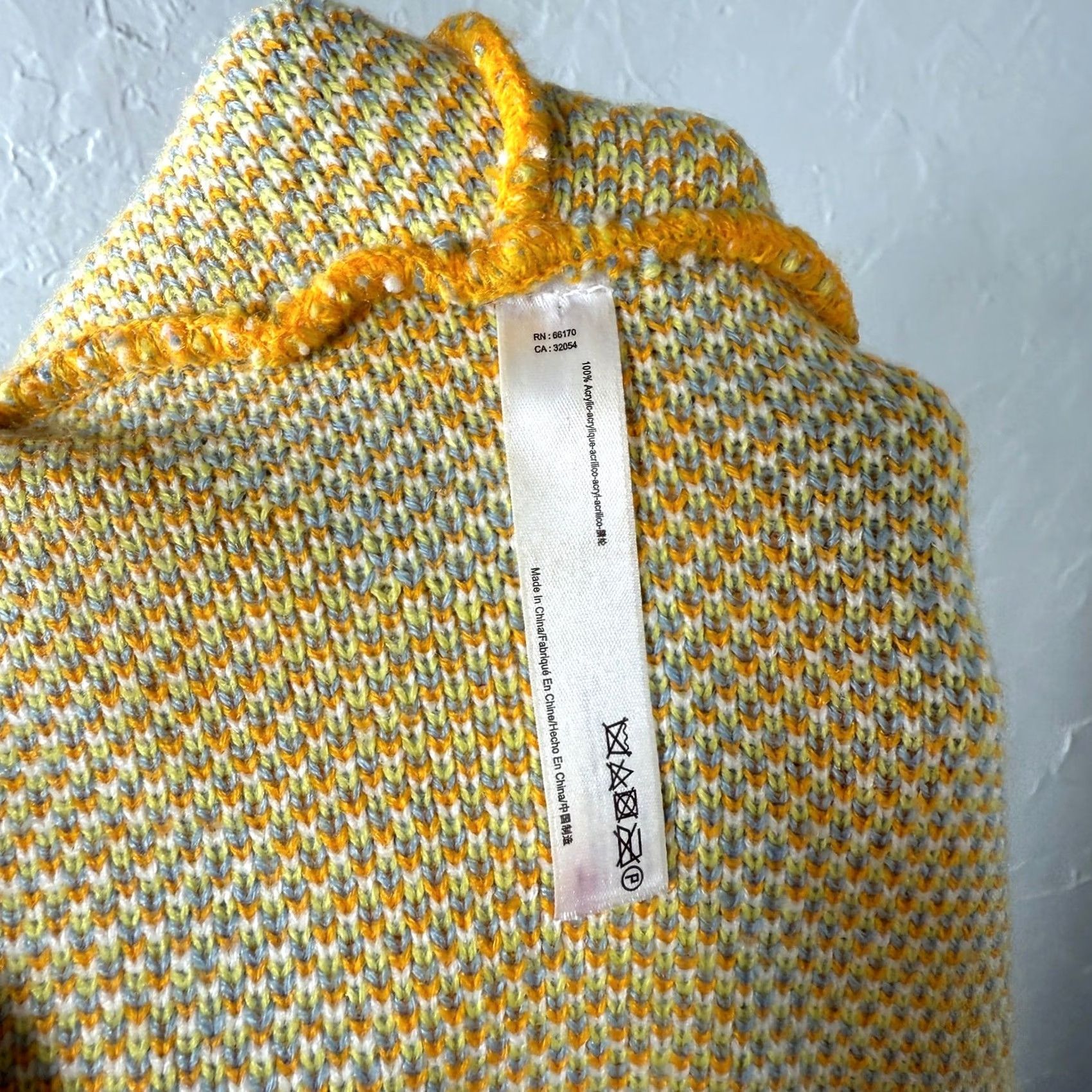 Urban Outfitters VINTAGE? No. Urban Outfitters Cali Sunrise Poncho Women's Sweater One Size Hooded Acrylic WW10 Size ONE SIZE - 4 Thumbnail