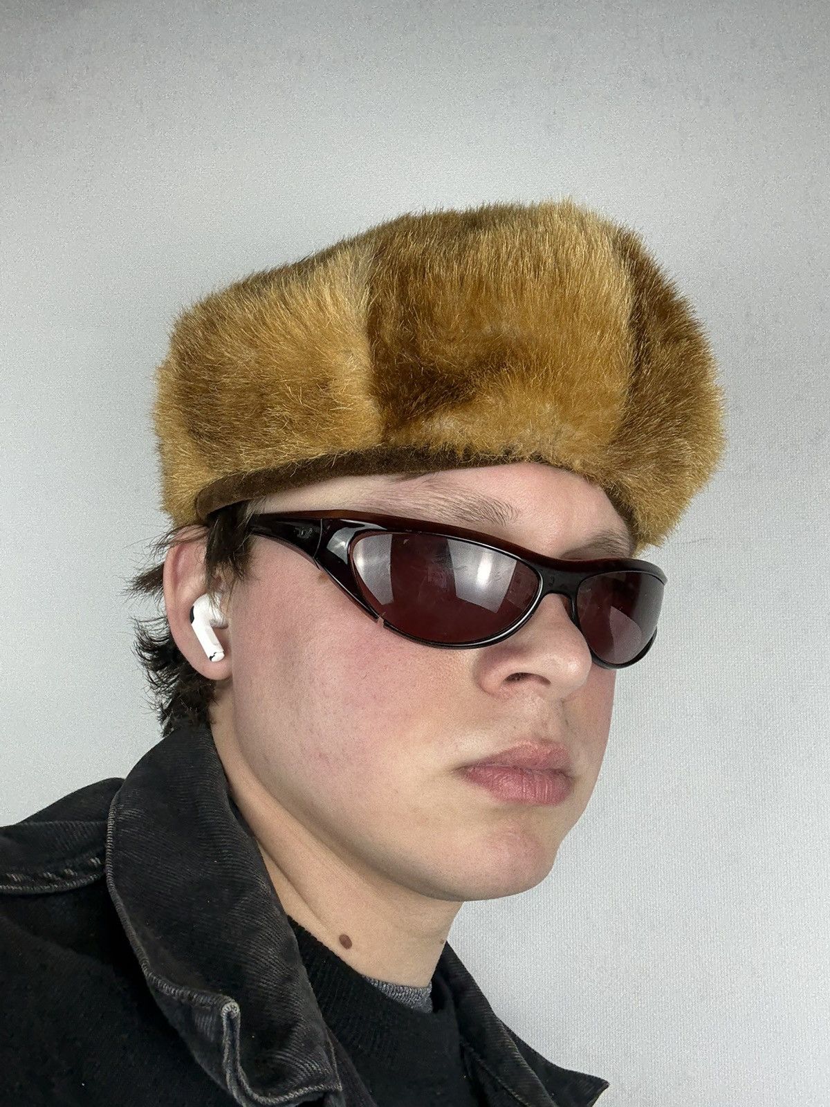 Japanese Brand 90s Vintage Brown Fur Beret Hat Y2K Russian Style Unisex Size ONE SIZE - 1 Thumbnail