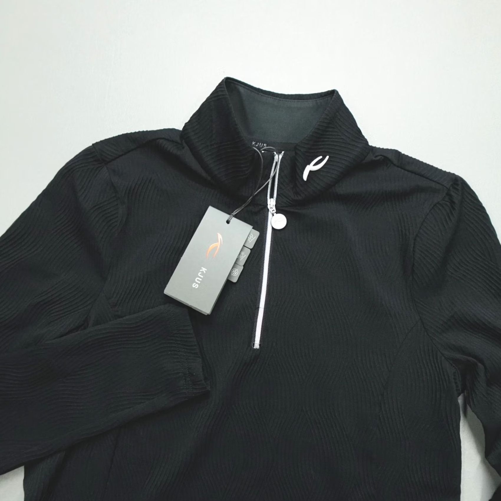 KJUS KJUS Pullover Sense Half-Zip Long Sleeve Textured Women's Size XS Black 34 Size XS / US 0-2 / IT 36-38 - 2 Thumbnail